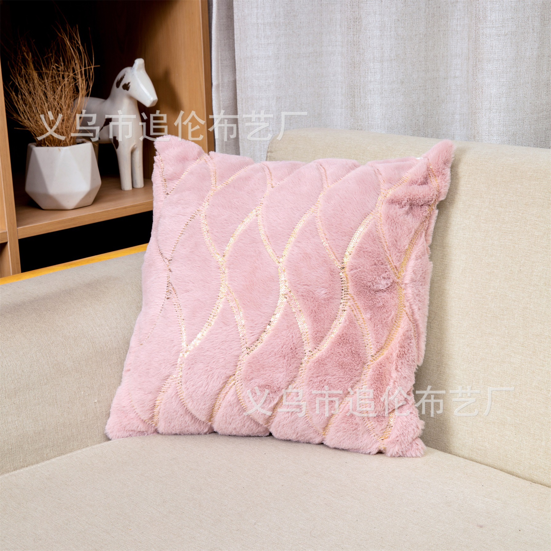 亮片少女抱枕套新款ins轻奢风可拆卸可洗沙发  靠垫套小抱枕可爱提花靠垫枕套