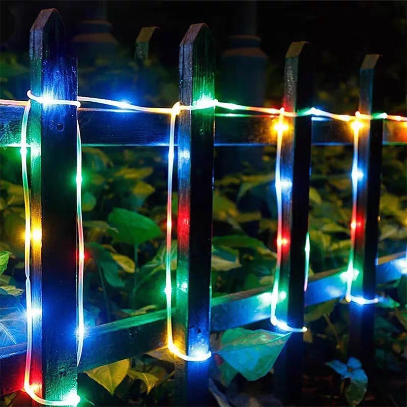 Cross-Border Pvc Solar Copper Wire Pipe Lights Led Lights String Outdoor Waterproof Garden Christmas Garden Decorative Lights details Picture