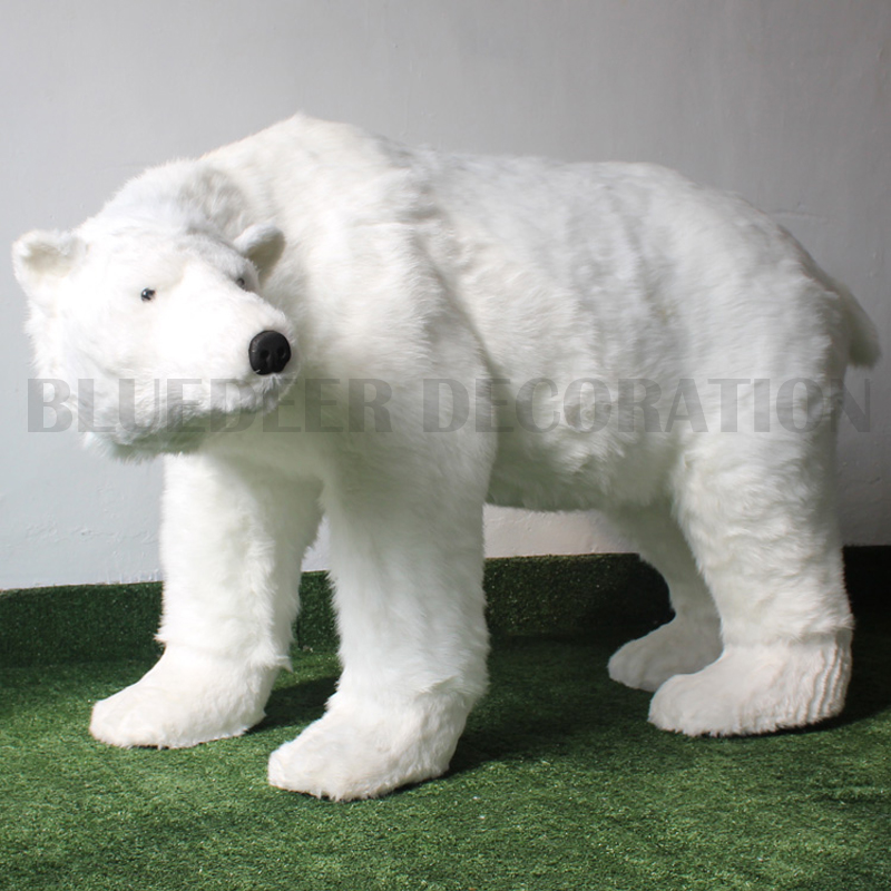 Head Moving Female Polar Bear Simulation Animal Display Christmas Decorations Christmas Beauty Scenery Animal Decoration Electromechanical Simulation Animal Plush Polar Bear Large Animal Display Simulation Black Bear Brown Bear Specification drawing