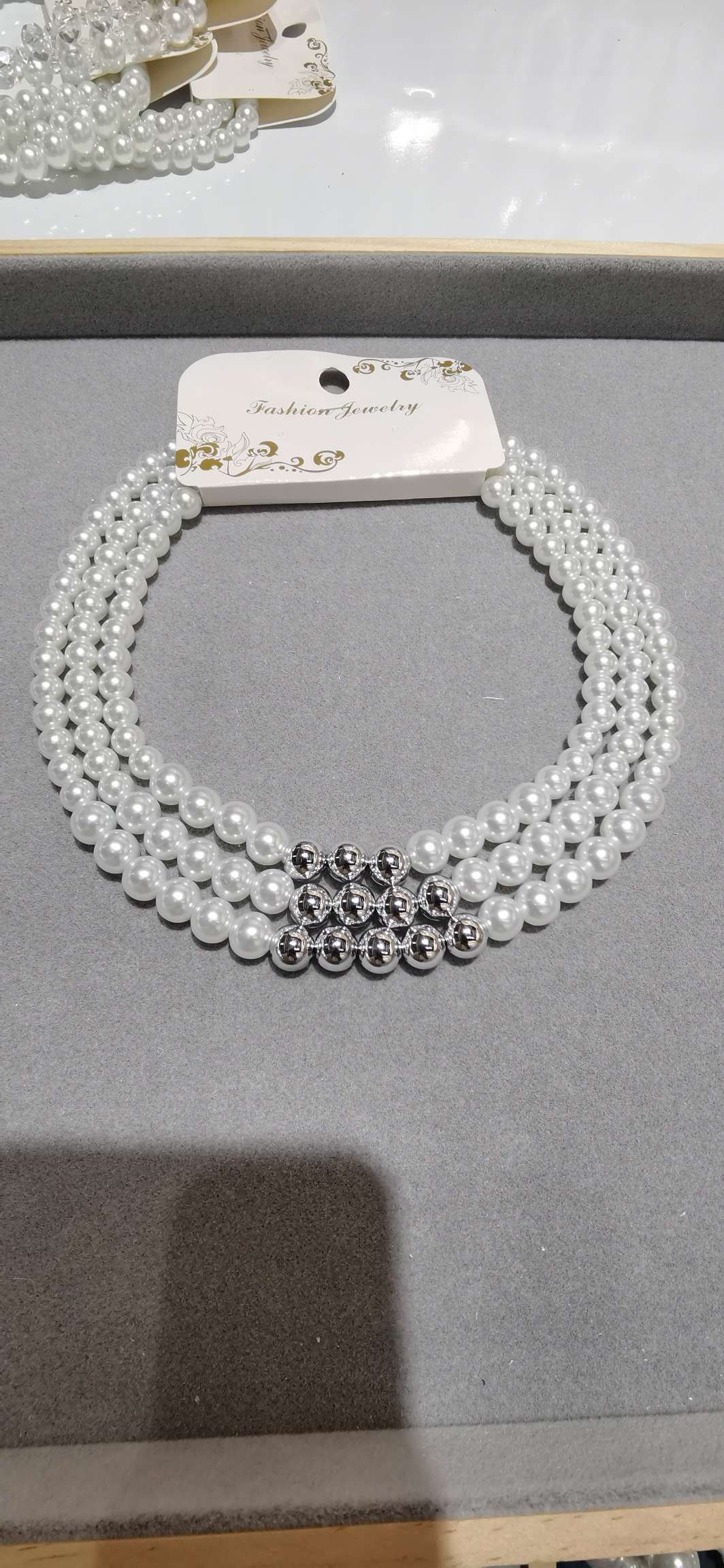 冰凉珍珠项链灰色 夸张项圈 饰品 项饰 旅拍服搭配 项圈民族风 时尚女士首饰新款