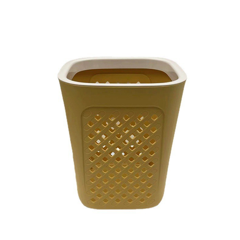 P22-PY-403 Pin Yao Square Plastic trash can, creative bathroom wastebasket, large uncovered trash can for kitchen and living room Item Picture