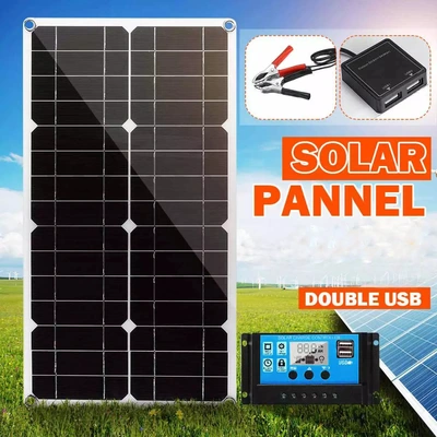 30W Solar Panel Solar Power Panel Photovoltaic Panel Car Solar Charging Treasure Outdoor Mobile Power Battery