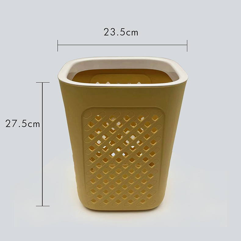 P22-PY-403 Pin Yao Square Plastic trash can, creative bathroom wastebasket, large uncovered trash can for kitchen and living room Specification image