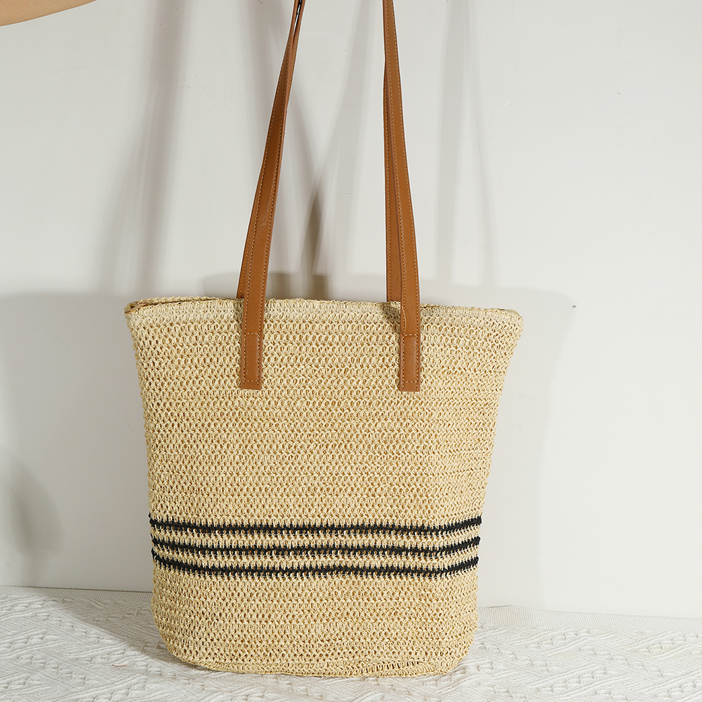 新款波西米亚风时尚百搭手工草编托特包热带民族风