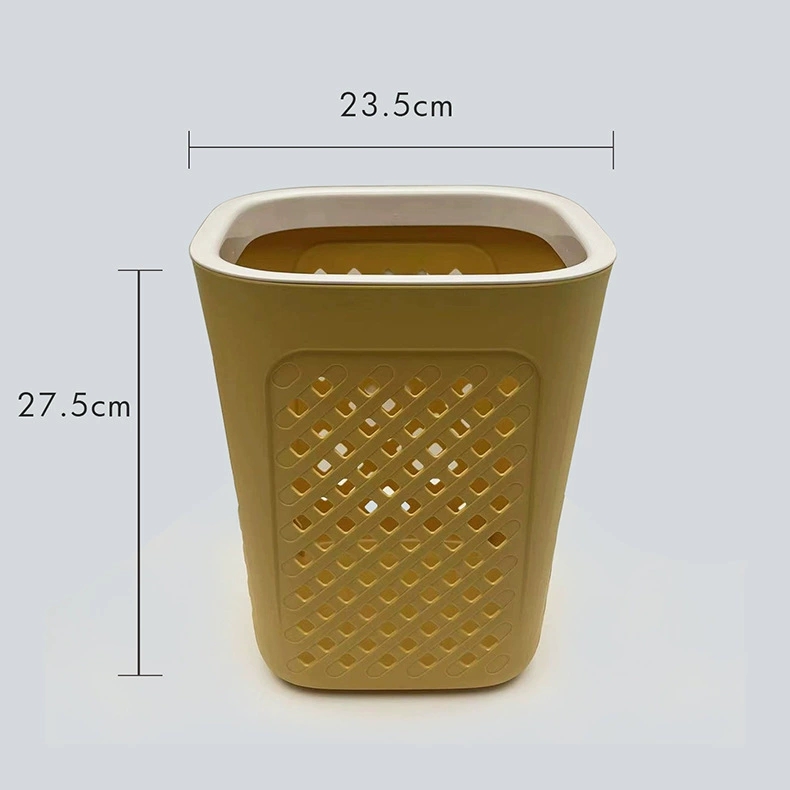 P22-PY-403 Pin Yao Square Plastic trash can, creative bathroom wastebasket, large uncovered trash can for kitchen and living room detail image 5