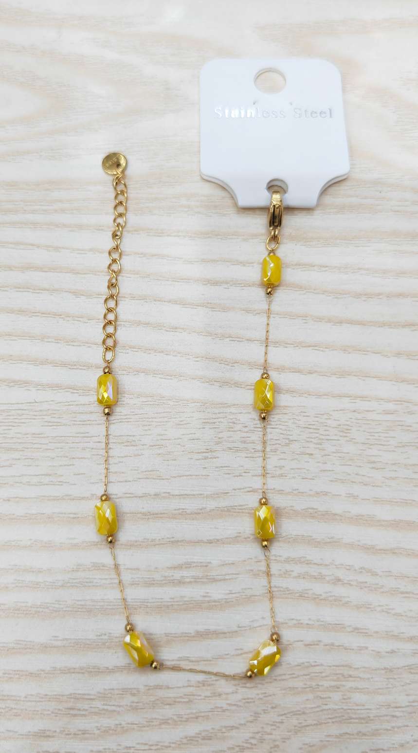 欧美流行 方形切面水晶不锈钢手链 高档饰品 优雅时尚 产品图