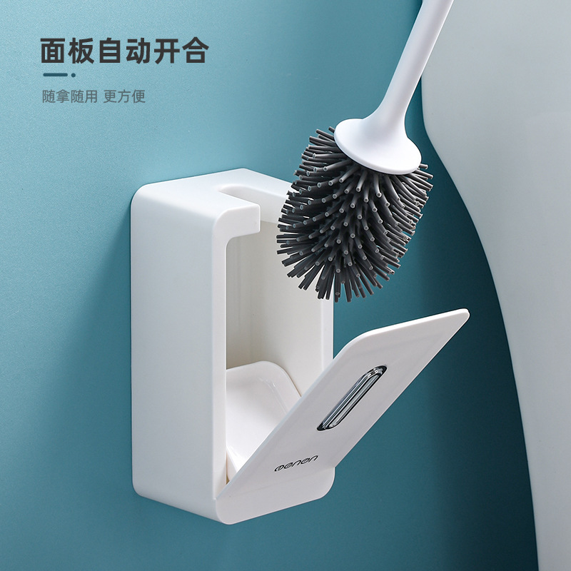 H166-A16 Toilet brush Long-handled soft-bristled toilet cleaning brush set Silicone no dead corners wall-mounted toilet cleaning brush Application Scenario