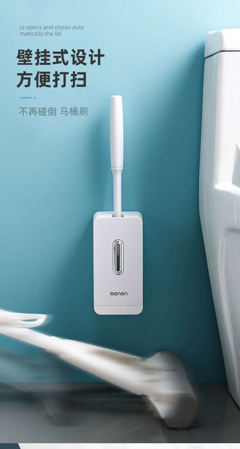 H166-A16 Toilet brush Long-handled soft-bristled toilet cleaning brush set Silicone no dead corners wall-mounted toilet cleaning brush detail image 15