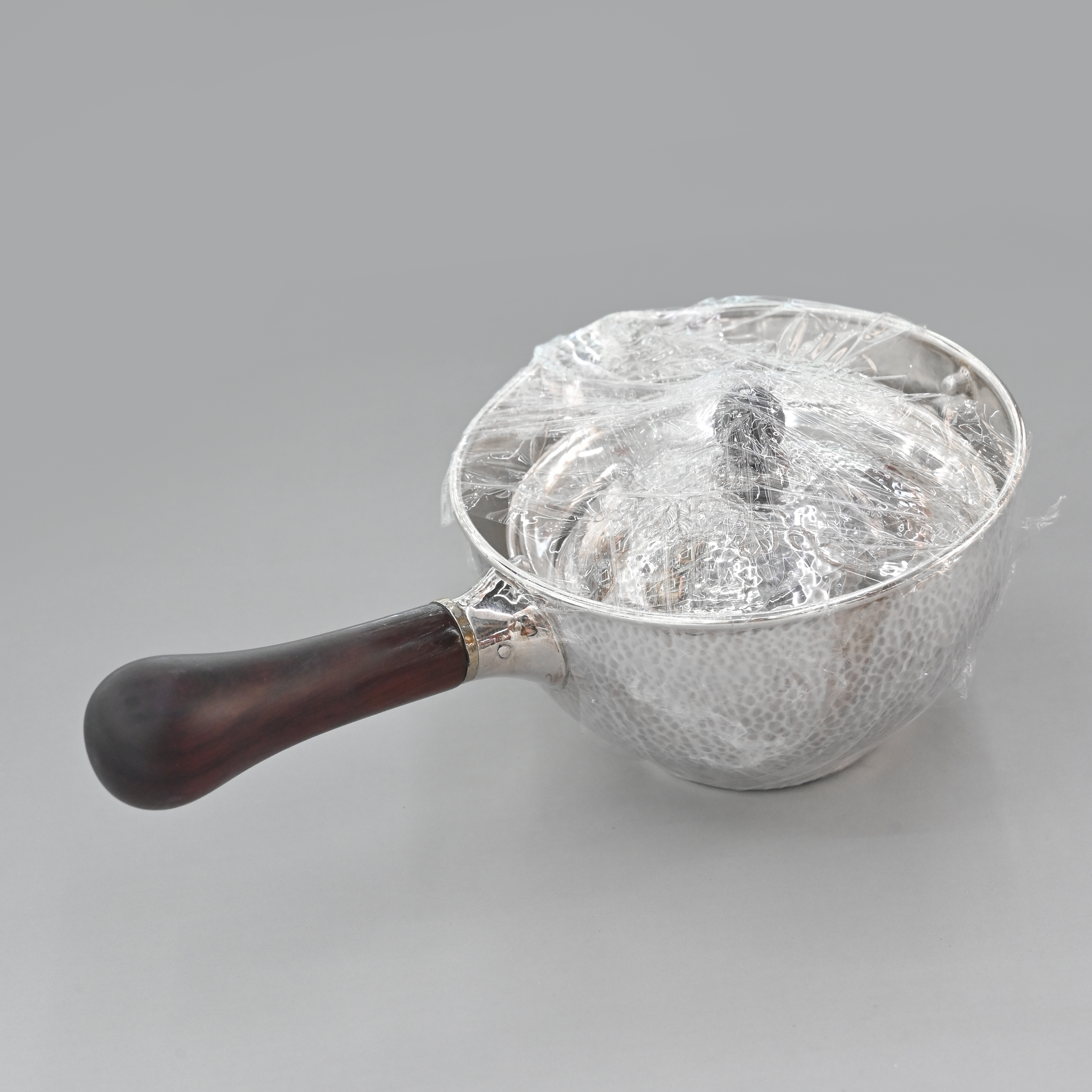 Solid wood long-handled pure silver hammer-patterned tea spoon, tea dispenser, retro silver, new Chinese-style silver tea spoon, tea set accessories Application Scenario