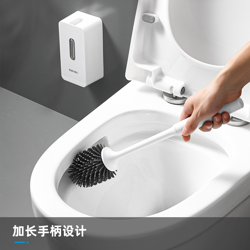 H166-A16 Toilet brush Long-handled soft-bristled toilet cleaning brush set Silicone no dead corners wall-mounted toilet cleaning brush Item Picture