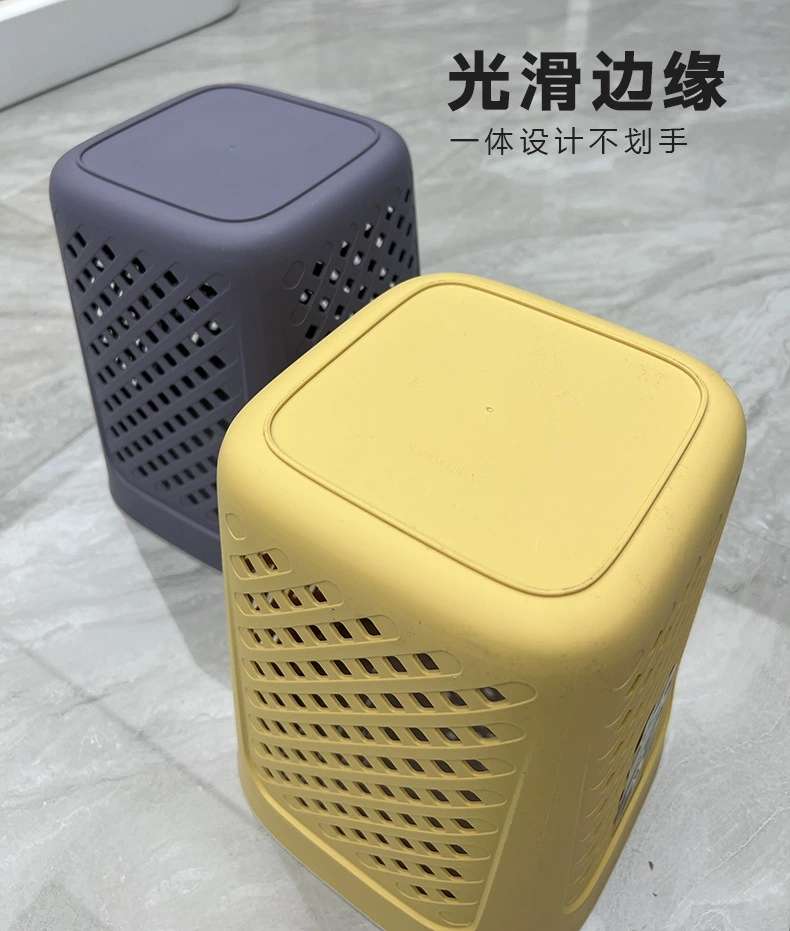 P22-PY-403 Pin Yao Square Plastic trash can, creative bathroom wastebasket, large uncovered trash can for kitchen and living room detail image 9