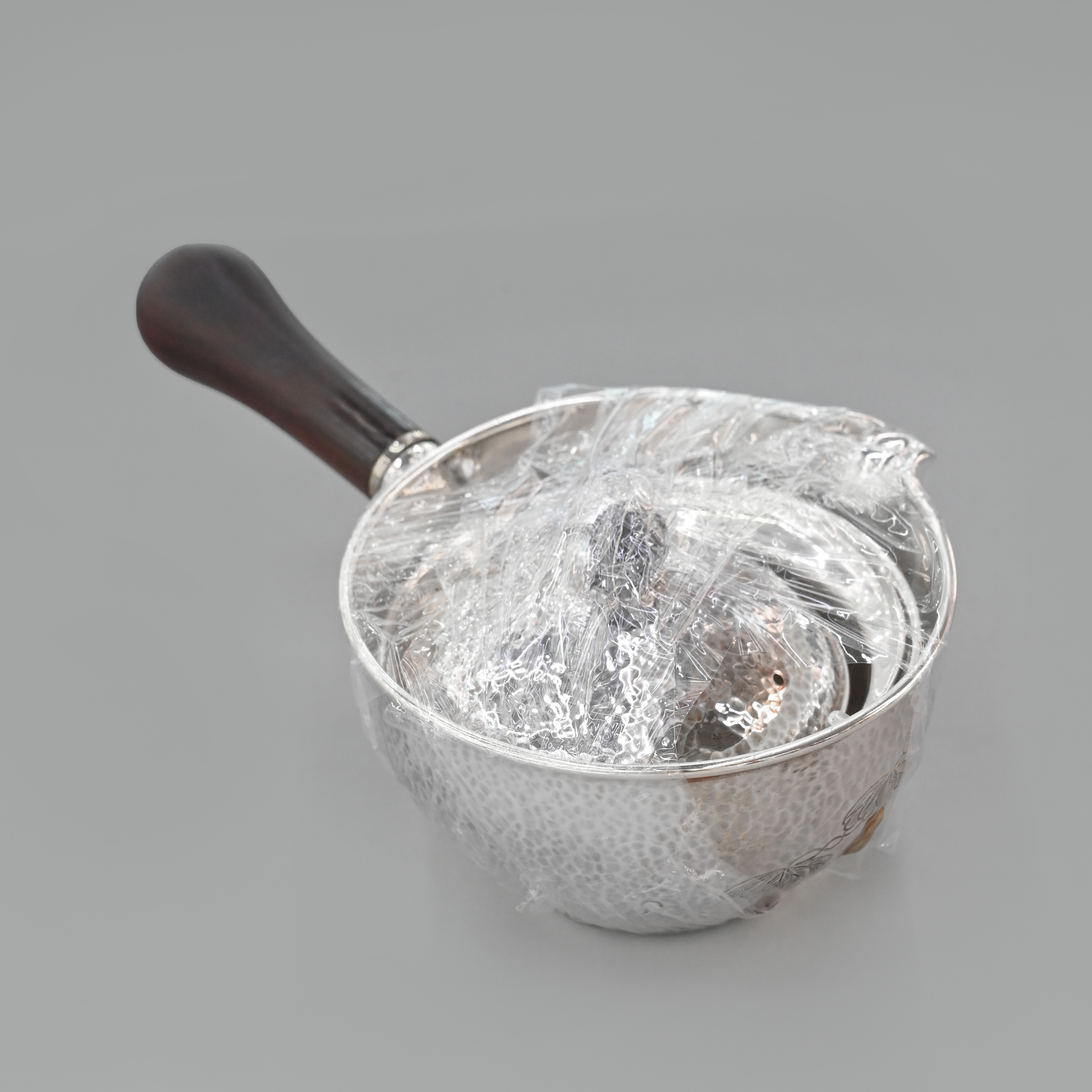 Solid wood long-handled pure silver hammer-patterned tea spoon, tea dispenser, retro silver, new Chinese-style silver tea spoon, tea set accessories Specification image