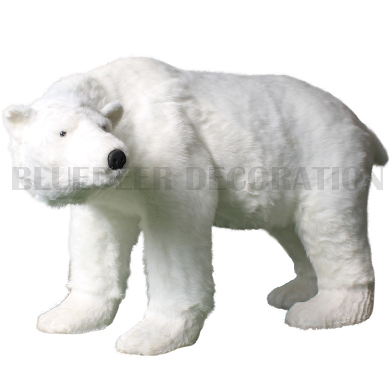 Head Moving Female Polar Bear Simulation Animal Display Christmas Decorations Christmas Beauty Scenery Animal Decoration Electromechanical Simulation Animal Plush Polar Bear Large Animal Display Simulation Black Bear Brown Bear Item Picture