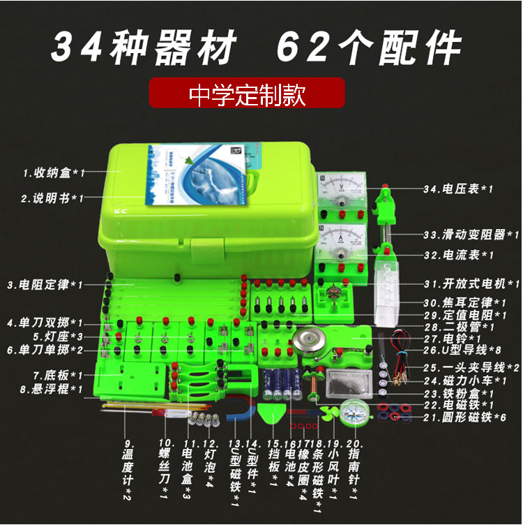 Junior high school physics electrical experiment equipment, electrical experiment box, special student stationery set for the ninth grade high school entrance examination, high-end stationery combination set, complete set of student learning supplies, stationery gift box pic 3