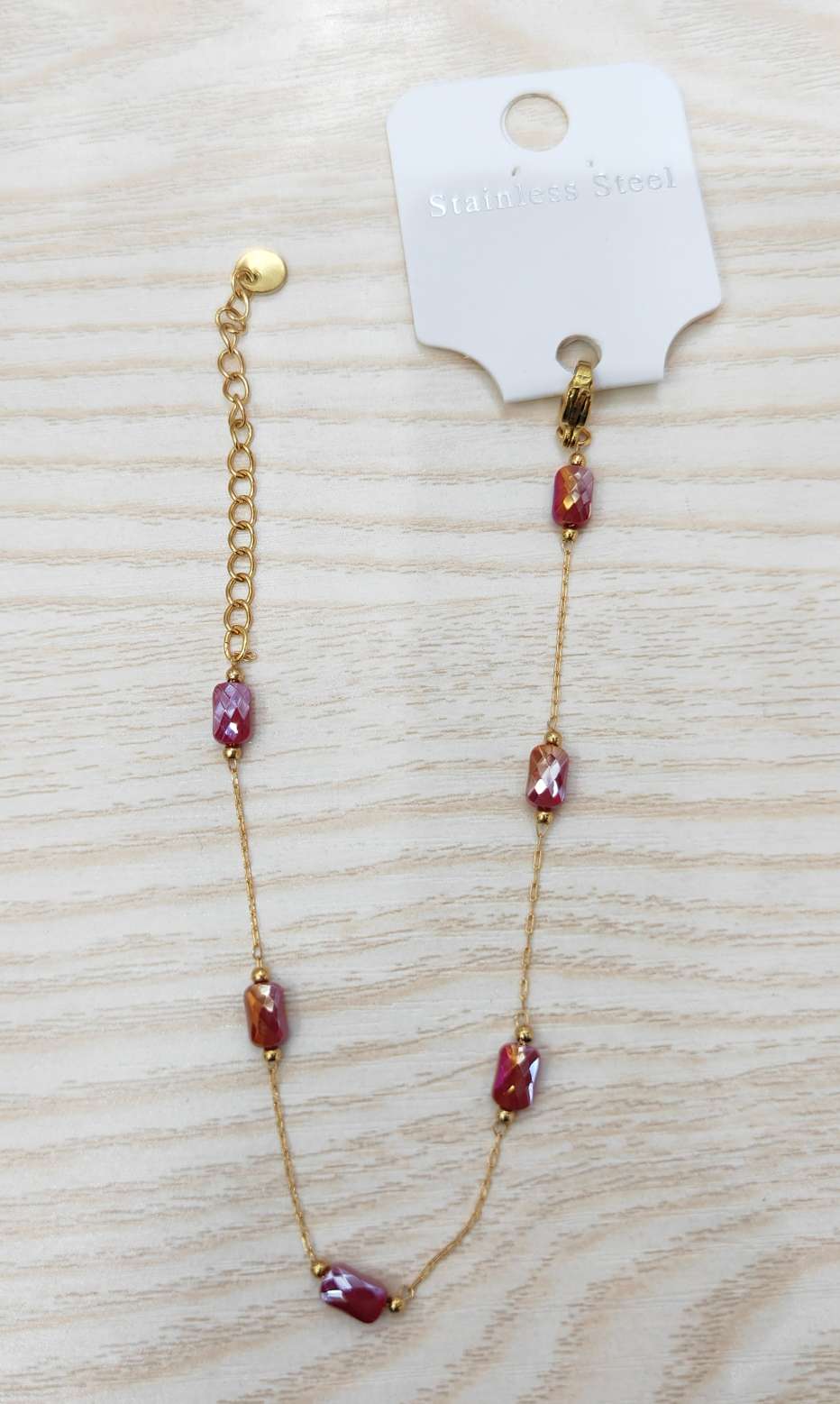 欧美流行 方形切面水晶不锈钢手链 高档饰品 优雅时尚 细节图