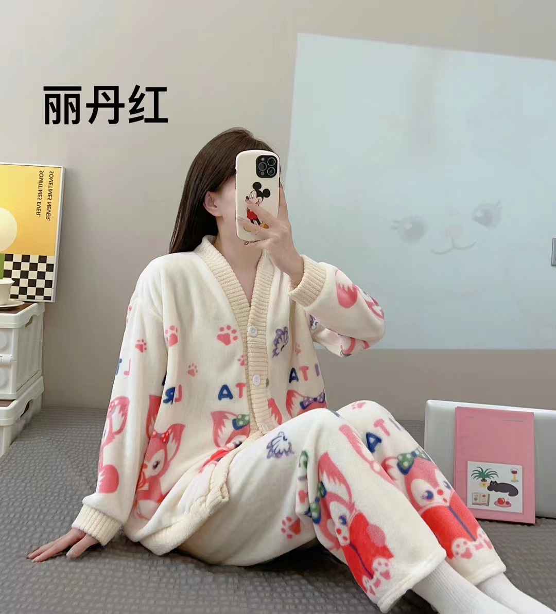 法兰绒睡衣新款女式家居服外贸热销款睡衣