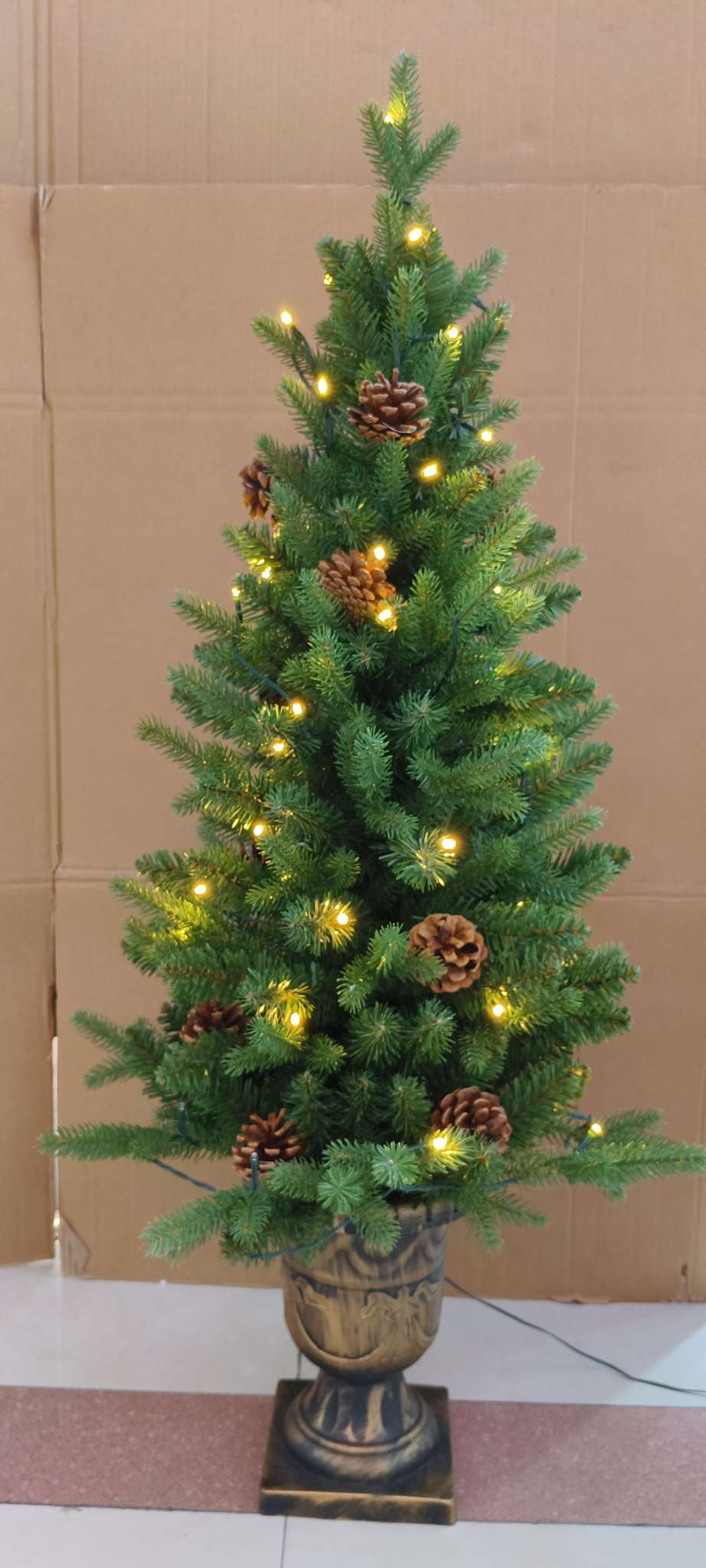 1.1米带盆小树可带灯圣诞树仿真花绿植景观植物