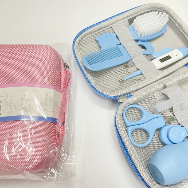 Cuidado del bebé transfronterizo conjunto de ocho piezas cortadores de uñas cuchara de alimentación de medicamentos peine aspirador nasal disponible por separado Specification image