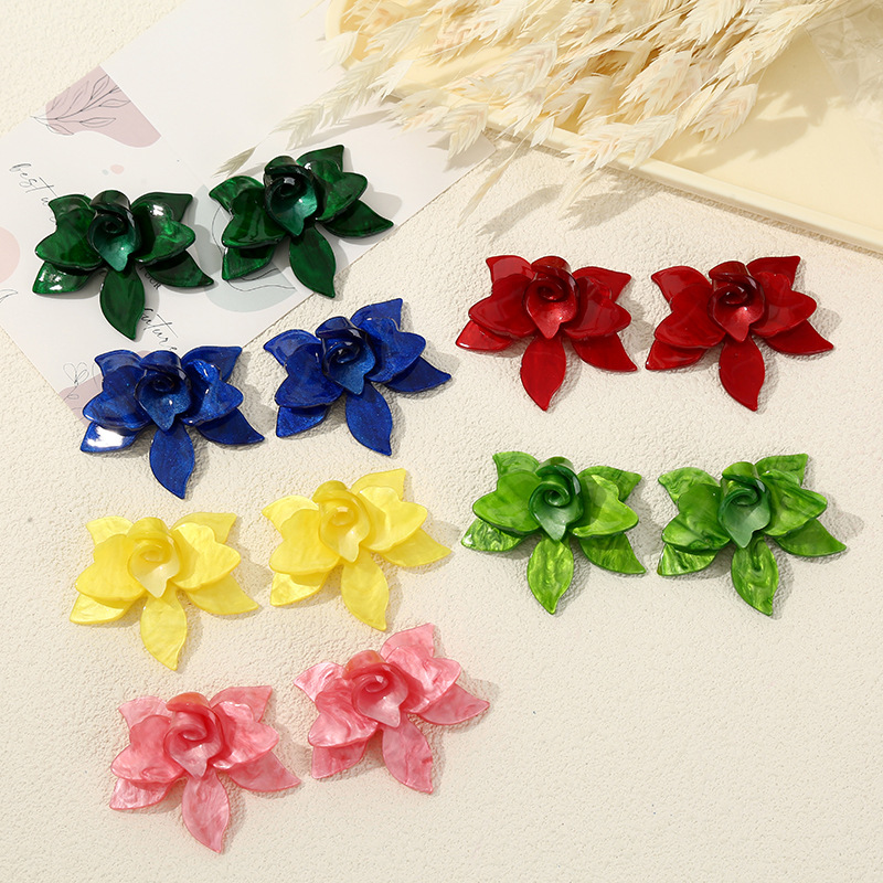 小众设计夸张花瓣气质耳饰diy耳坠耳环发簪头饰饰品配件