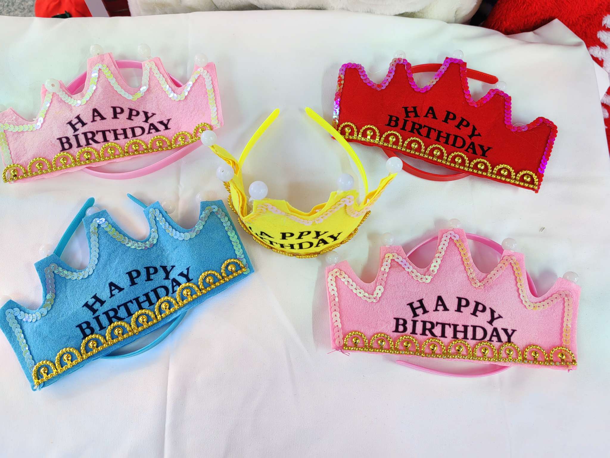 外贸 南美，秘鲁新年头扣，多色可选可爱 宝宝生日头扣批发 发光带灯头扣发圈详情图7