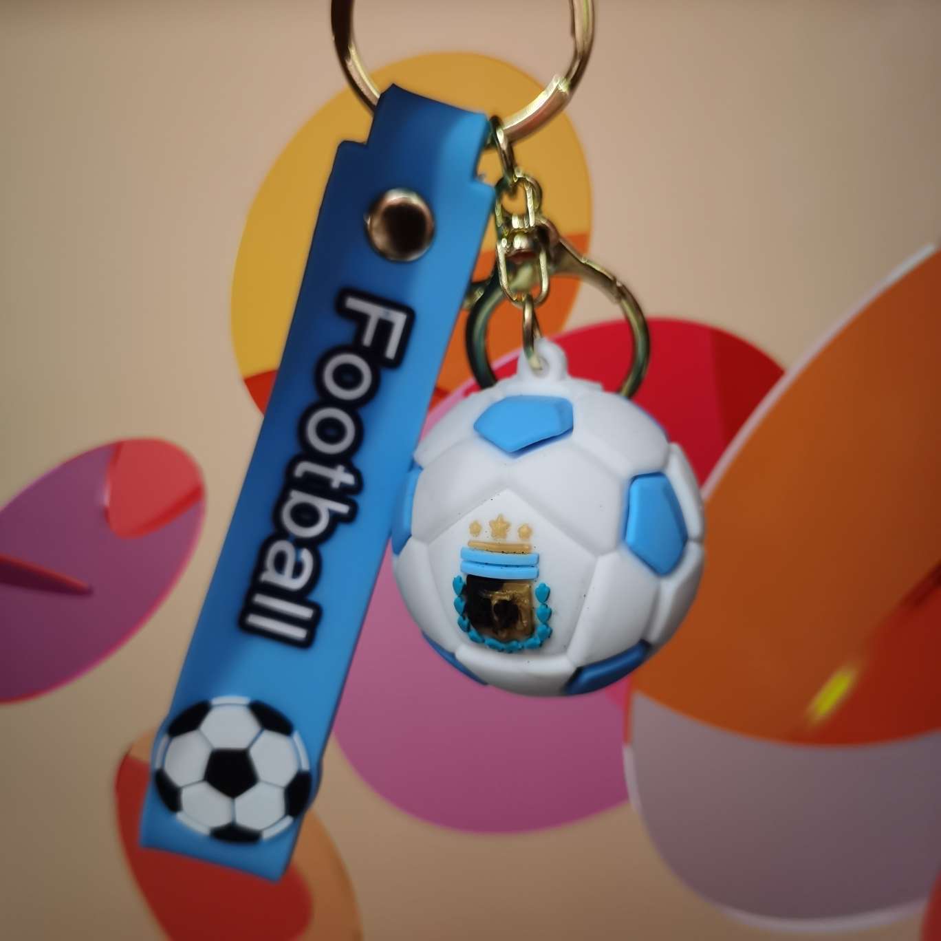 足球蓝色钥匙扣挂件潮玩钥匙扣