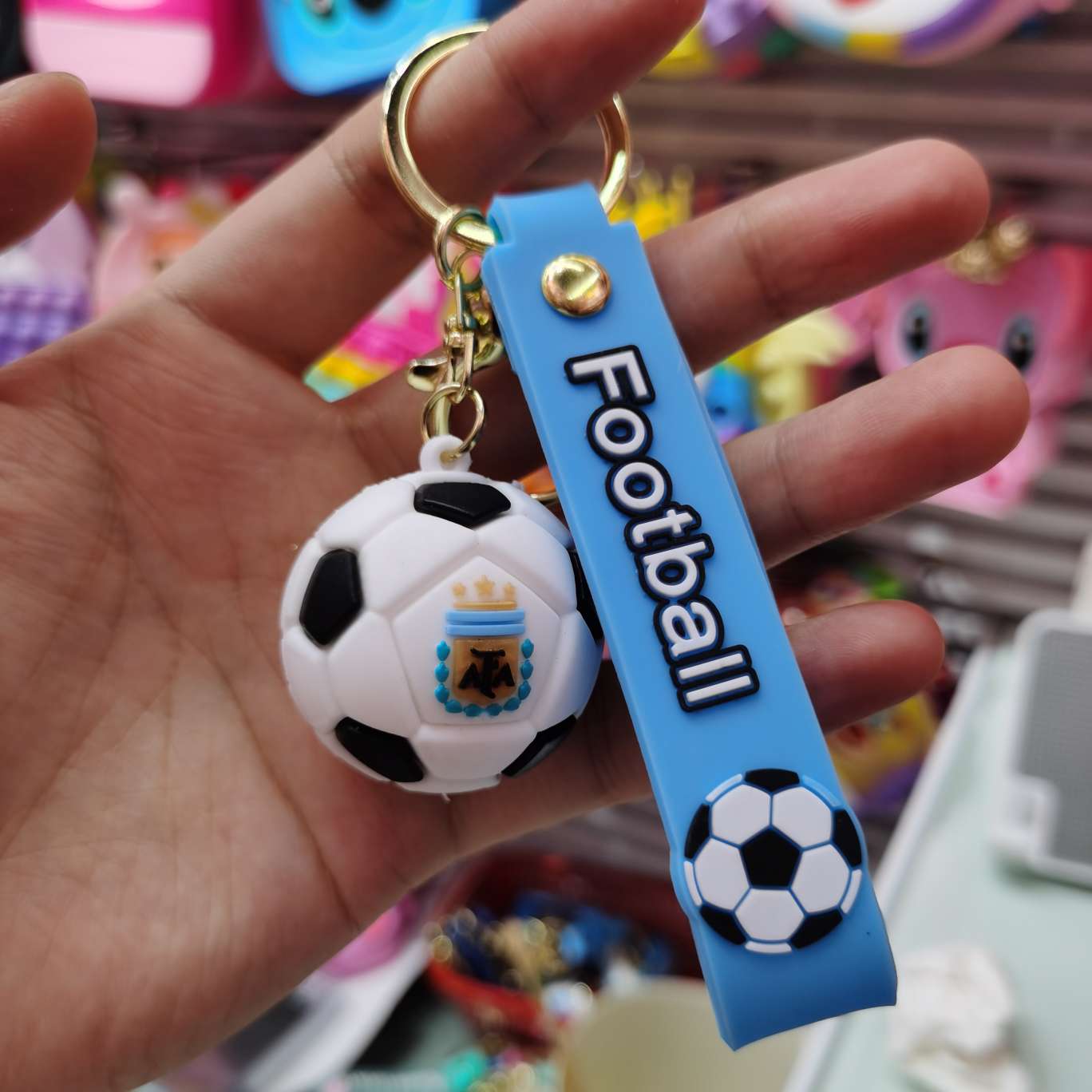 足球硅胶工艺趣味钥匙扣挂件潮玩钥匙扣详情图2