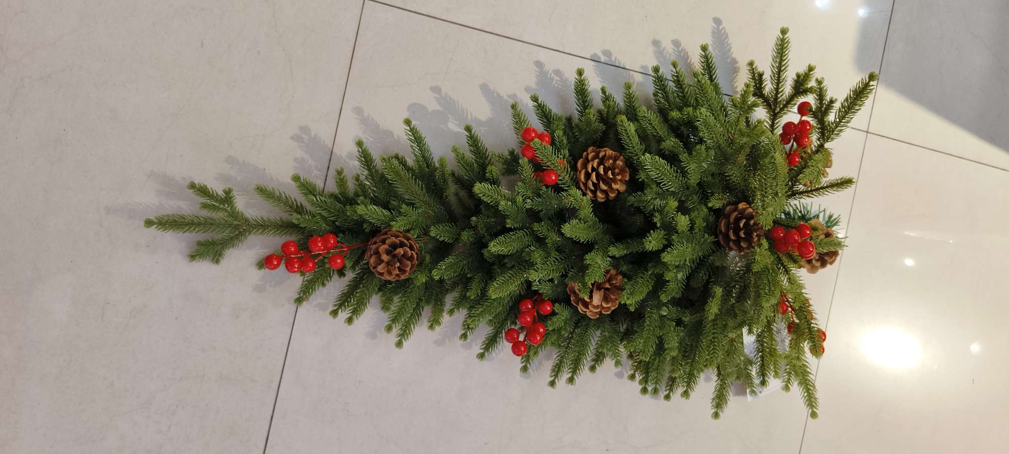 圣诞挂饰花环藤条圣诞树竹编蒲扇