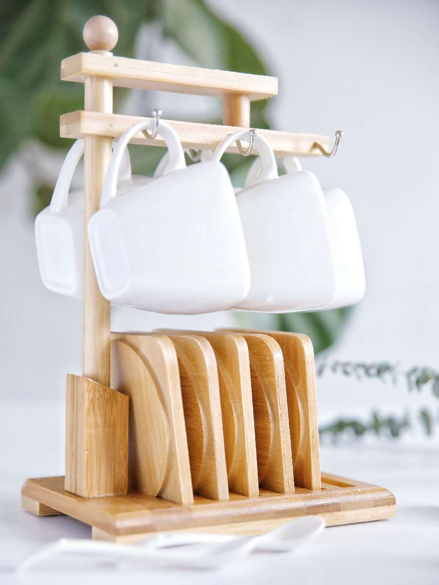 陶瓷杯咖啡杯下午茶原创杯架方杯方碟详情图5