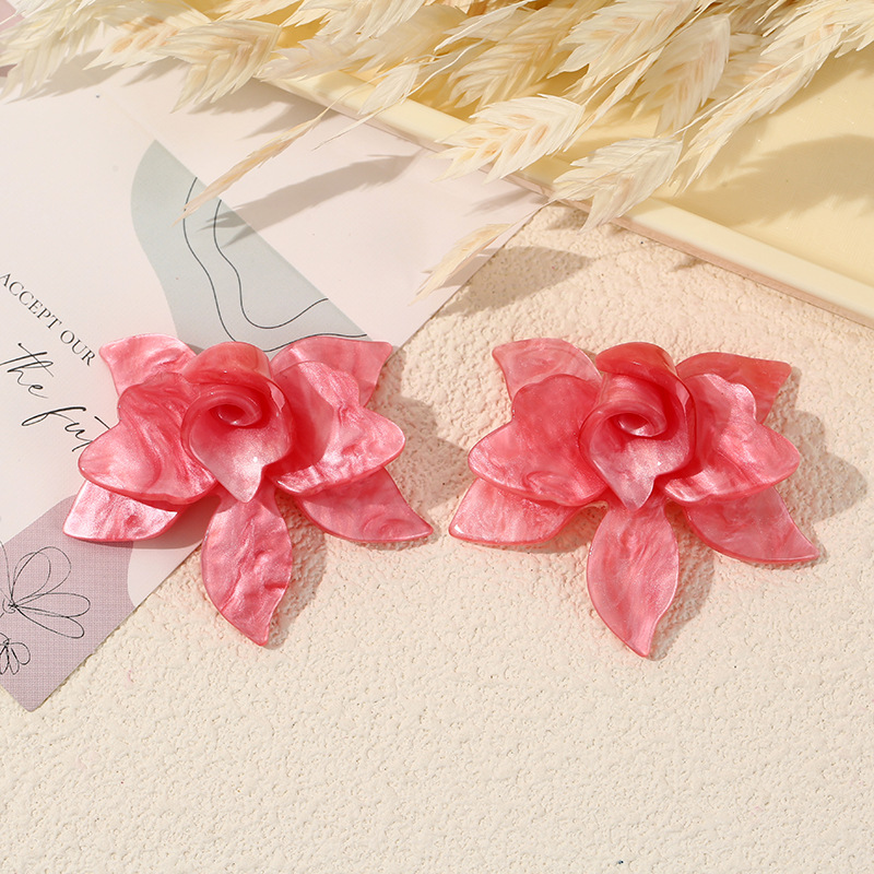 diy earrings, earrings, hairpins, headwear and accessories with exaggerated petal designs and a unique charm Specification image