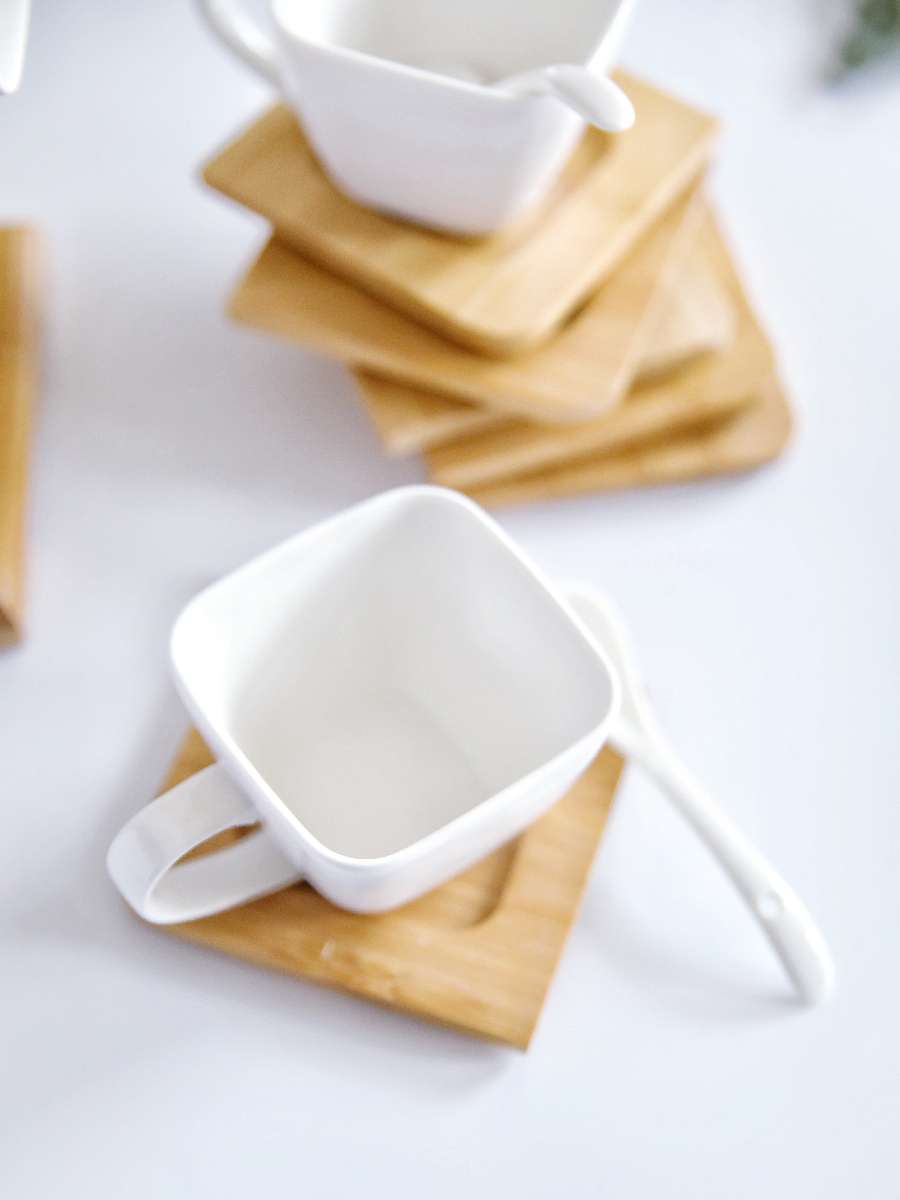 陶瓷杯咖啡杯下午茶原创杯架方杯方碟详情图3
