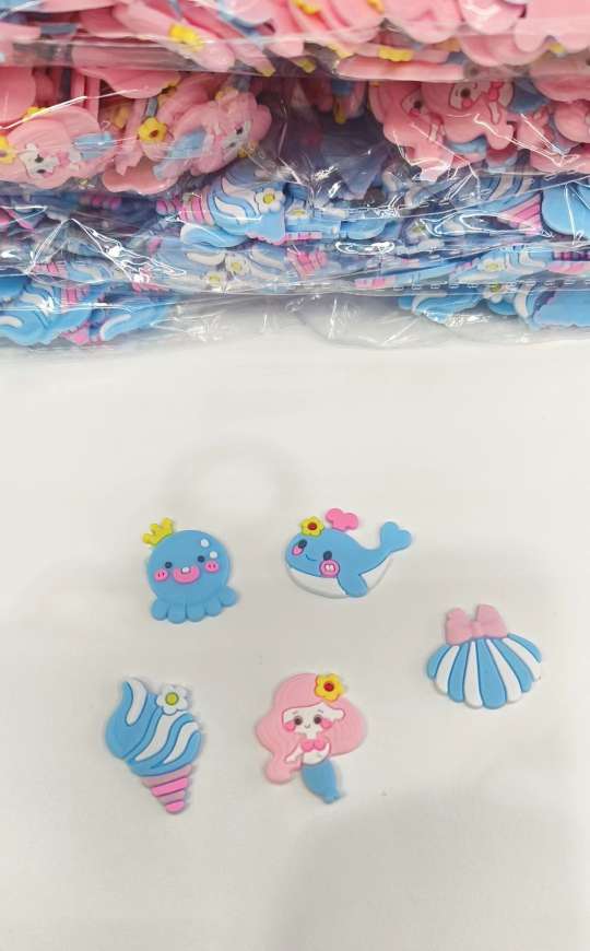 Cartoon beauty shell, conch and ocean series PVC soft rubber accessories, DIY headwear and hair clips, phone cases, Crocs and other accessories Specification image