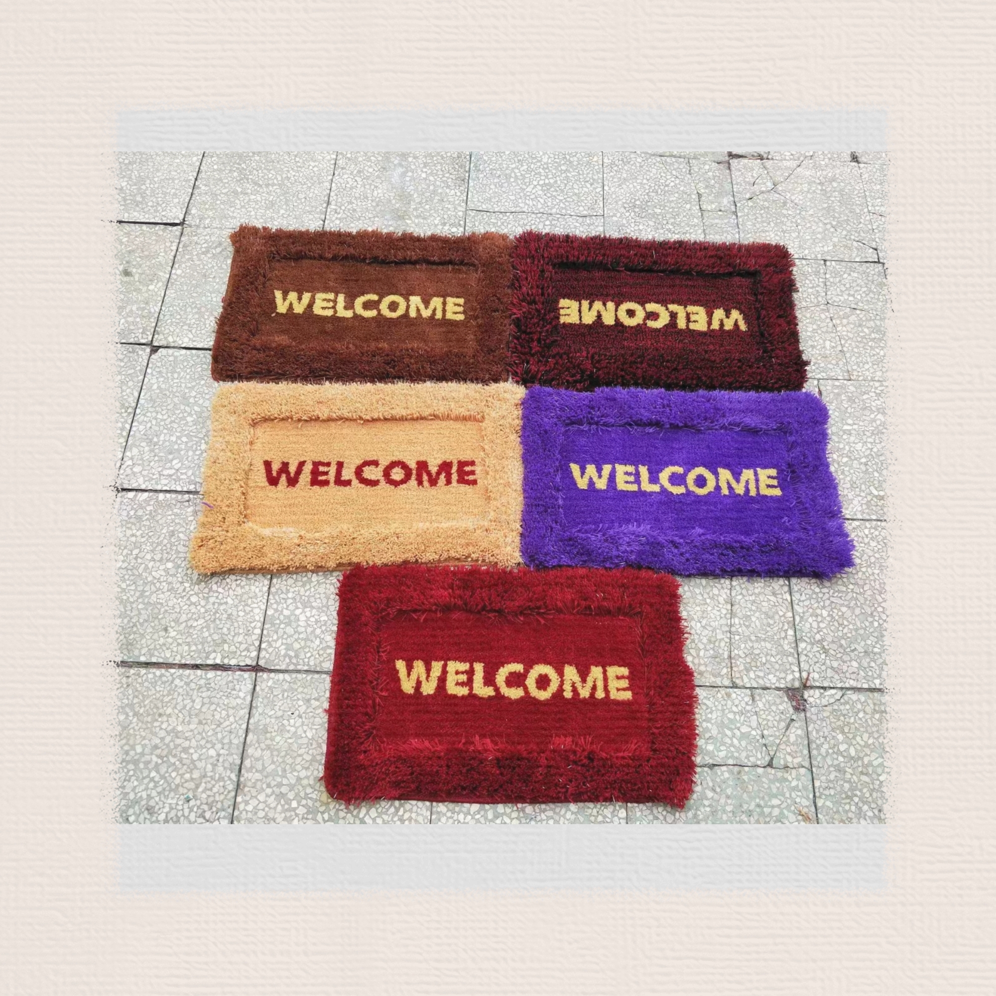 Oval, square elastic filament welcome floor mat, carpet, anti-slip mat, foot mat, door mat, bed mat, bay window mat. Standard colors: 4-5, square and oval sizes: 38*58CM details Picture