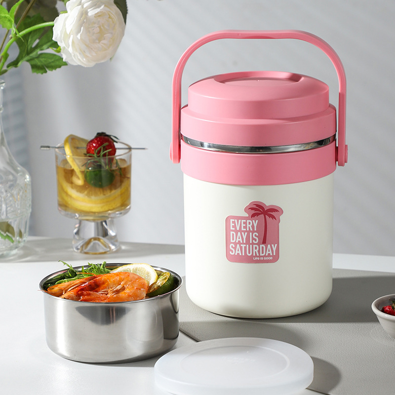 G34- Coconut Wind Insulated Bucket, Stainless Steel Insulated Lunch Box, carrying bucket, Household convenient pot, Office Worker and Student Lunch box Application Scenario