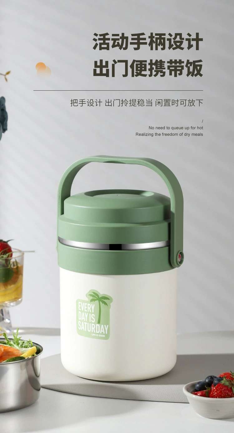 G34- Coconut Wind Insulated Bucket, Stainless Steel Insulated Lunch Box, carrying bucket, Household convenient pot, Office Worker and Student Lunch box detail image 12