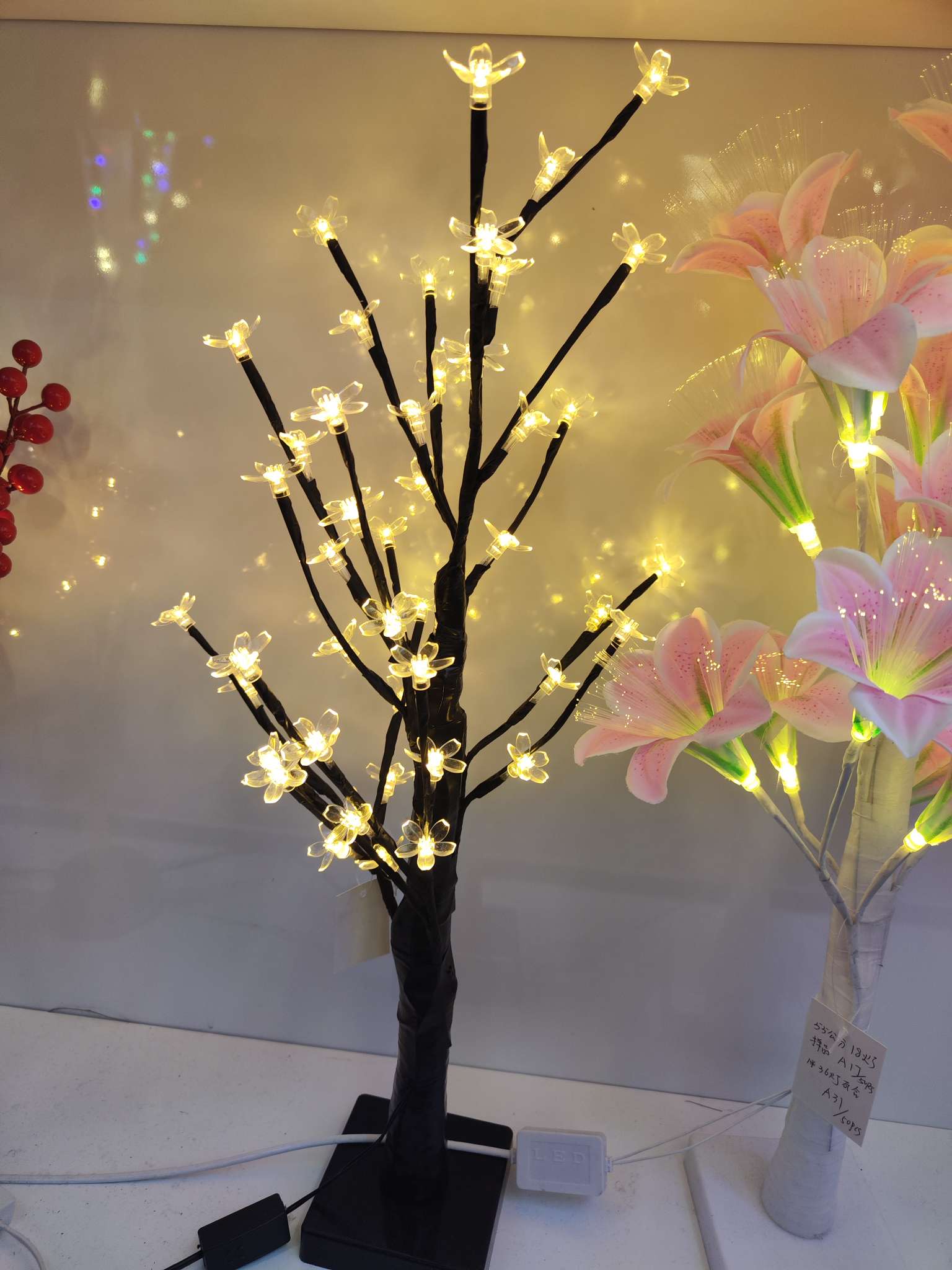 圣诞 节日装扮 木质挂件 圣诞花 圣诞装饰品灯产品图