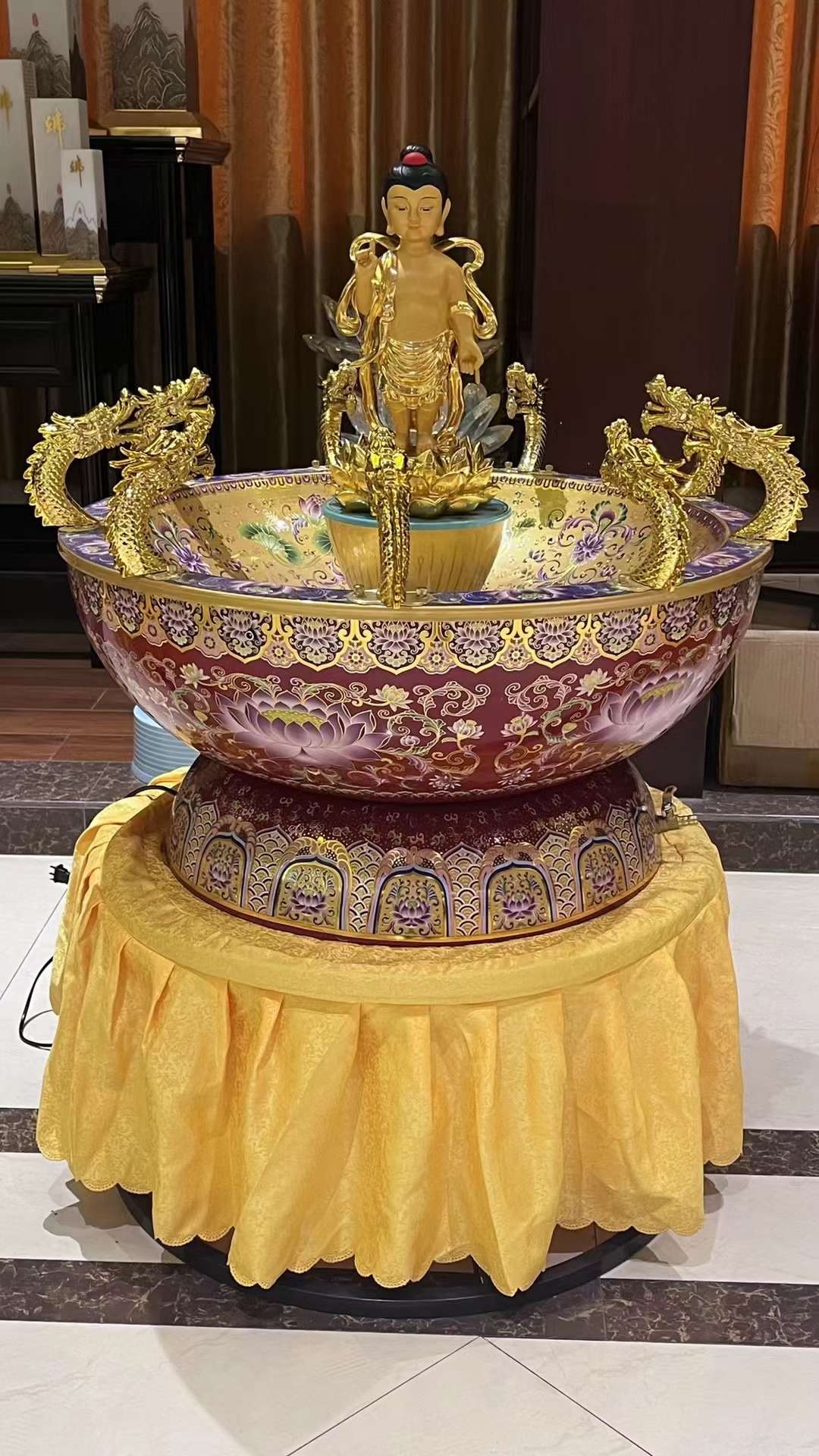 祥晟堂佛具，纯铜珐琅彩工艺浴佛盆景泰蓝花瓶景泰蓝产品图