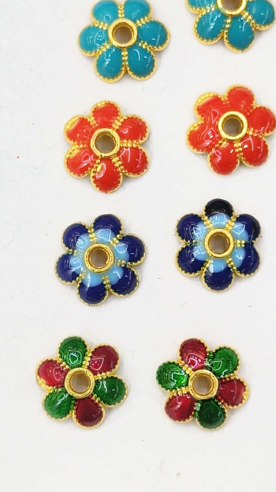 Jingtai Blue enamel color fired blue jewelry, flower stand and hat 6-10mm, handcrafted beaded diy jewelry accessories details Picture