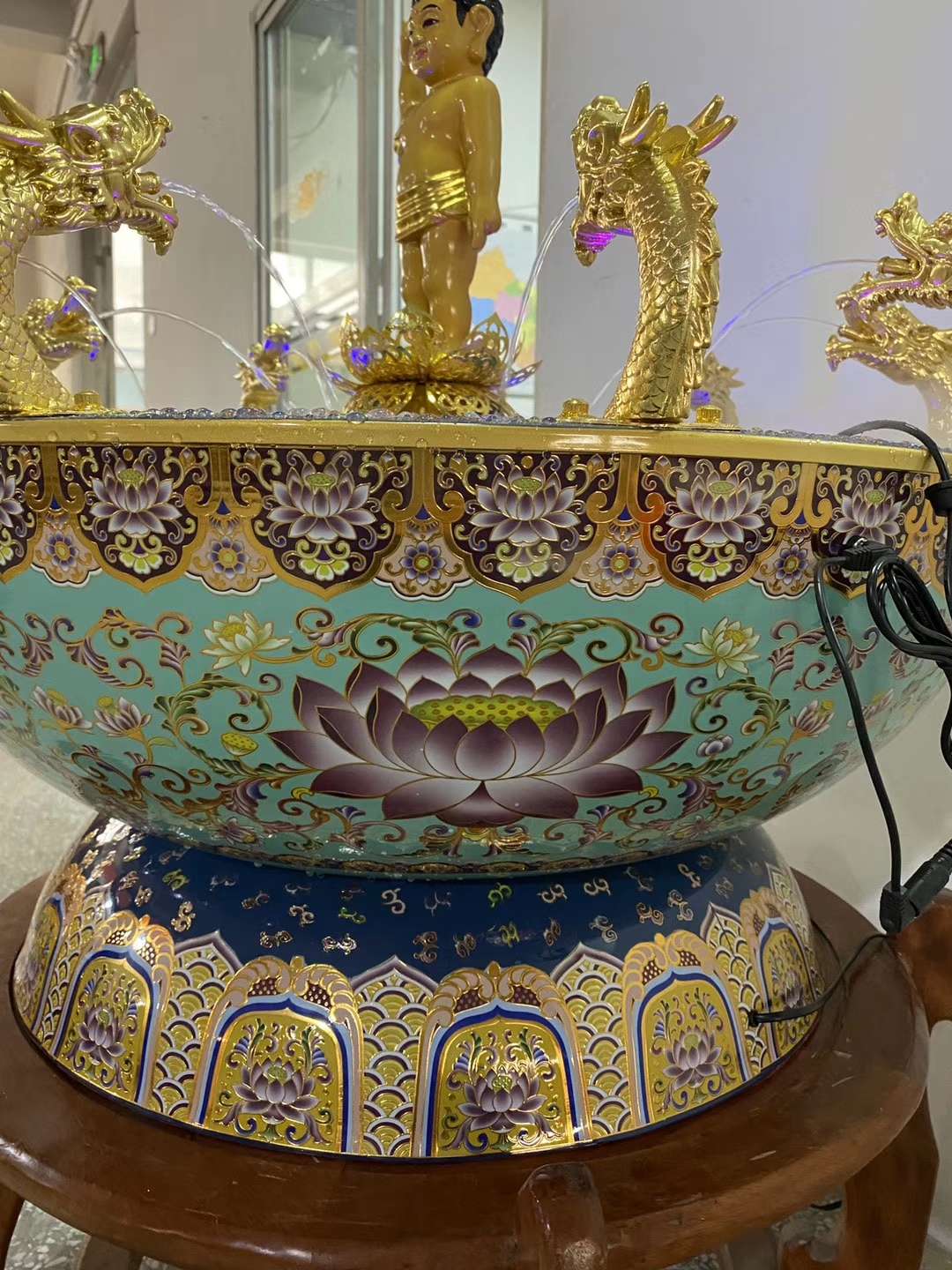 祥晟堂佛具，纯铜珐琅彩工艺浴佛盆景泰蓝花瓶景泰蓝详情图4