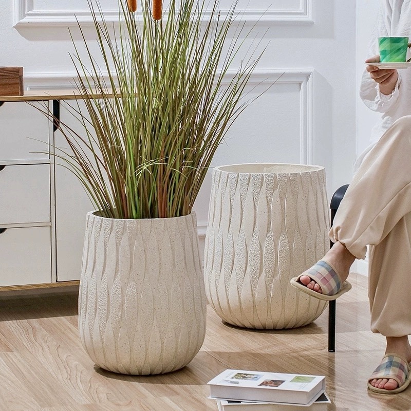 The magnesium oxide flowerpots at home are fresh and elegant details Picture