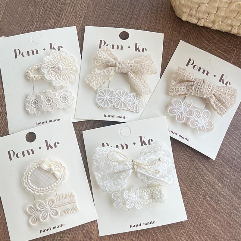Nuevos modelos adorable encaje tela arcos perlas horquillas moda infantil accesorios para el pelo decoraciones de flores Application Scenario