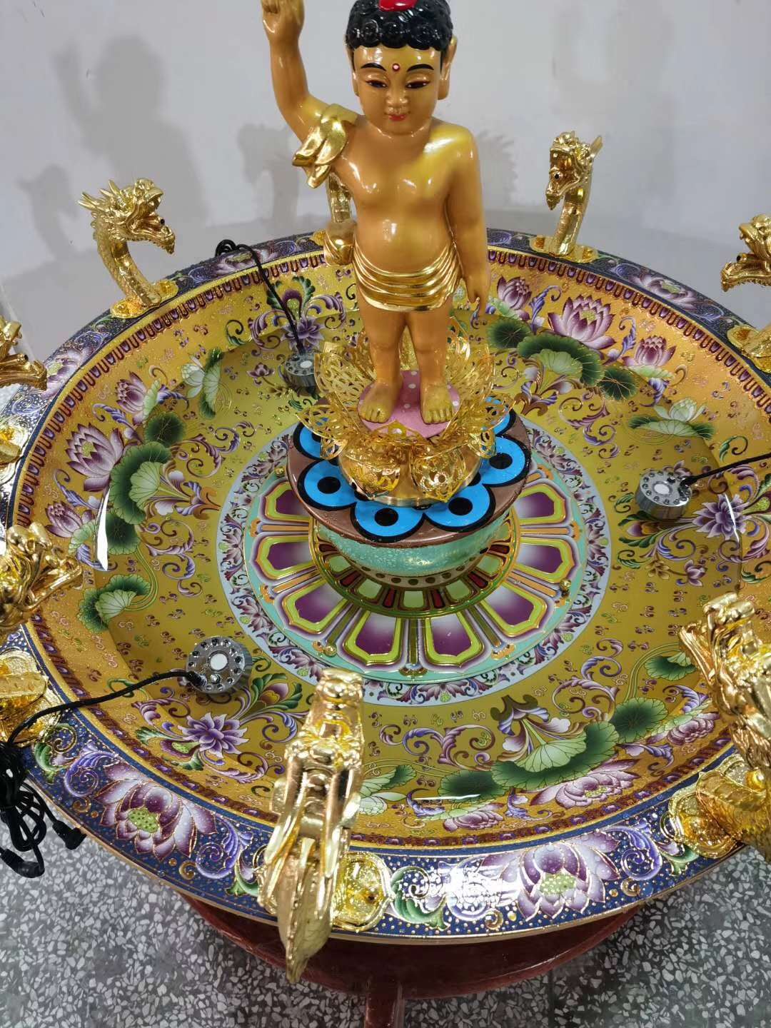 祥晟堂佛具，纯铜珐琅彩工艺浴佛盆景泰蓝花瓶景泰蓝详情图3