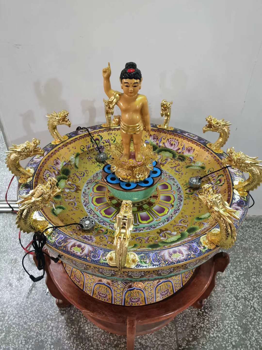 祥晟堂佛具，纯铜珐琅彩工艺浴佛盆景泰蓝花瓶景泰蓝详情图2