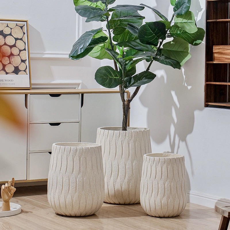 The magnesium oxide flowerpots at home are fresh and elegant