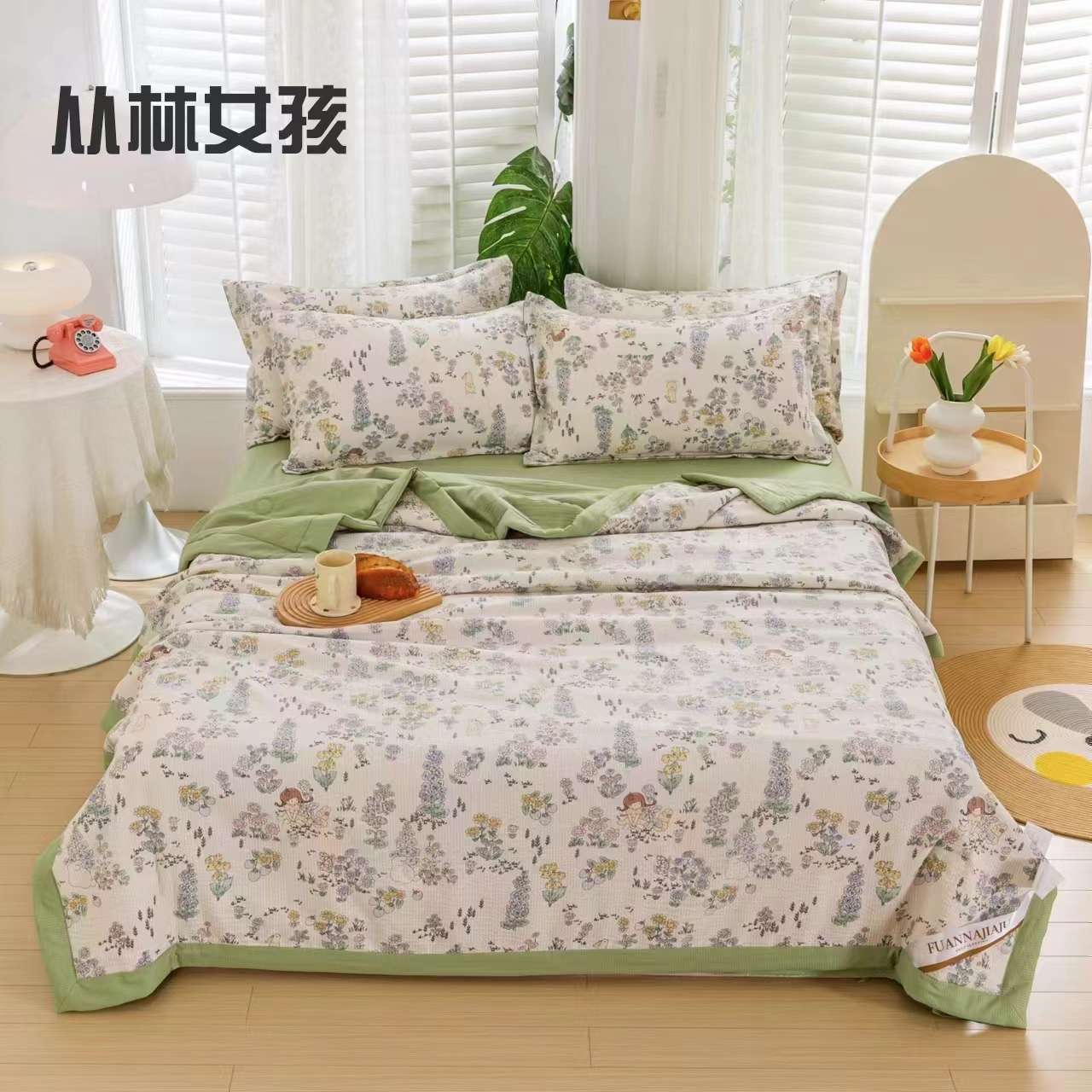 清凉夏被泡泡棉夏被四件套空调被图