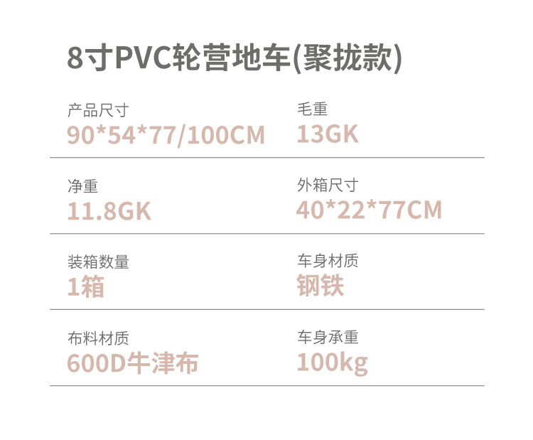 厂家直销户外露营车聚拢款可折叠拉杆小推车摆摊车带桌板野餐车拖营地车户外车露营推车详情图16