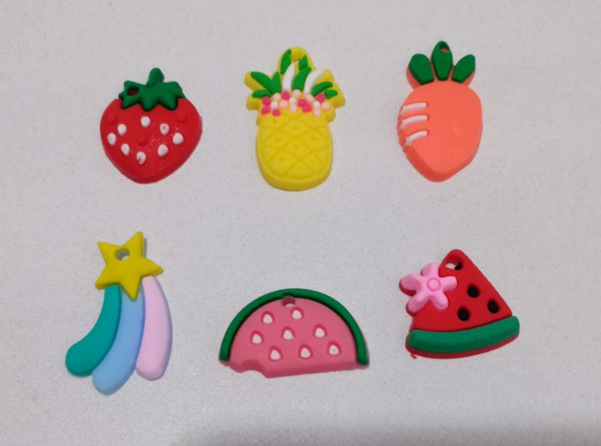 Frutas flores pequeñas, etc PVC soft glue accesorios, soft glue colgante pequeño, llavero accesorios DI details Picture