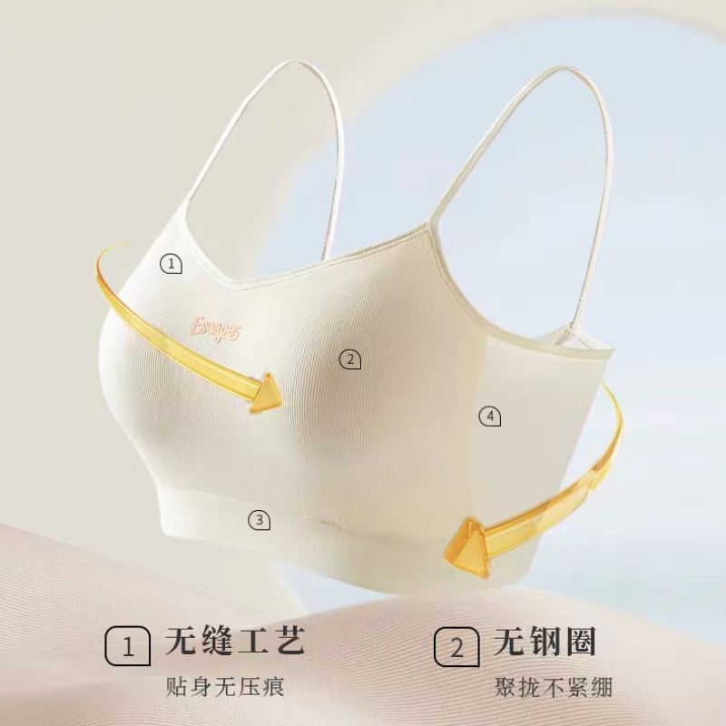This strapless bra is a light-proof vest style for summer. It is a no-wear bra with thin shoulder straps and a small halter top to wrap around the chest Application Scenario