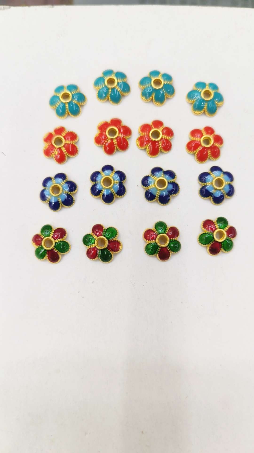 Jingtai Blue enamel color fired blue jewelry, flower stand and hat 6-10mm, handcrafted beaded diy jewelry accessories