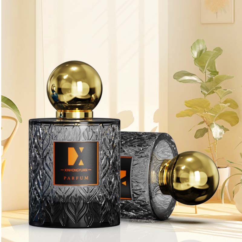 Factory direct sales 100ml perfume bottle, cylindrical bottle body, labeled and color-sprayed bottle bottom, thickened glass bottle, empty bottle Specification image