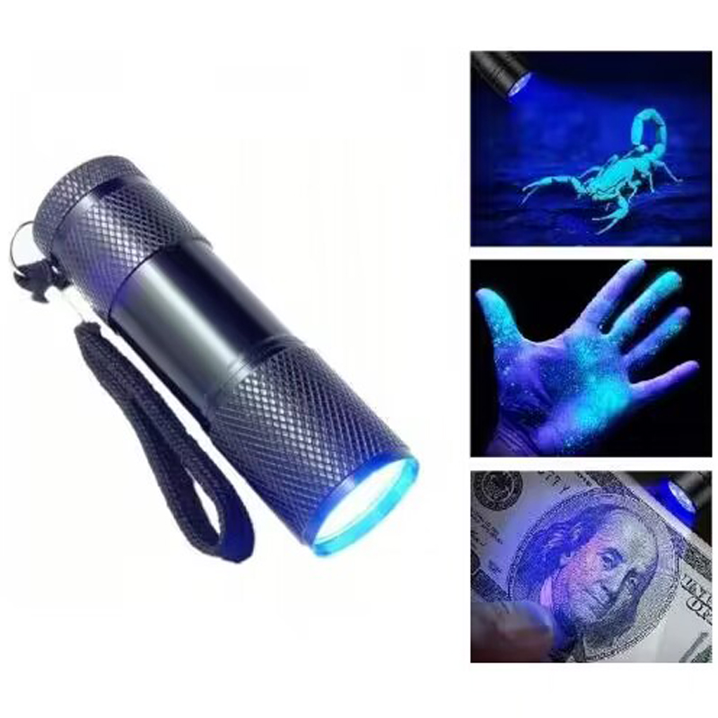 231012 Ultraviolet Flashlight (9LED) Wholesale UV multi-functional banknote Inspection flashlight 395 Ultraviolet flashlight